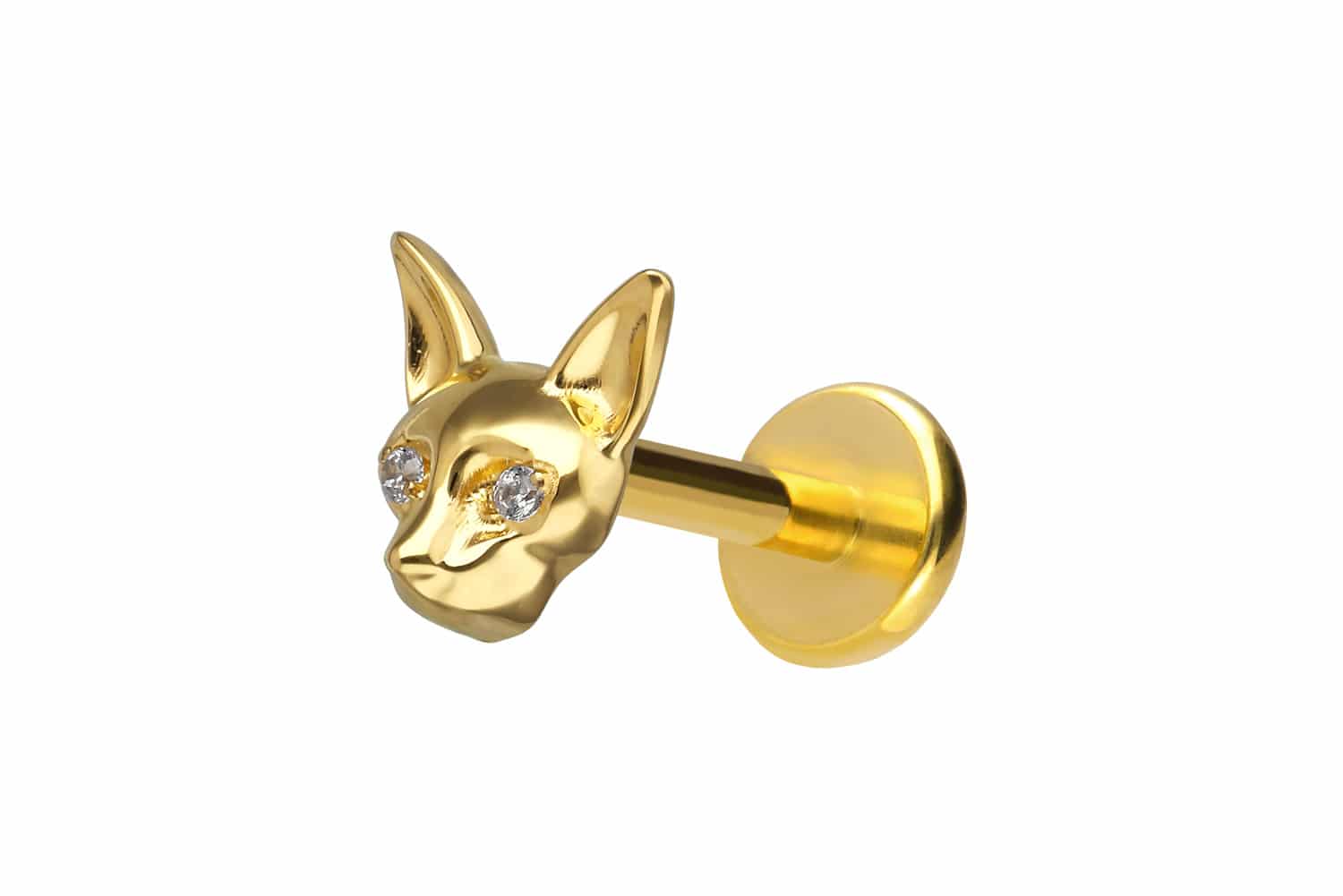 Titan Labret Piercing mit Push Fit KATZE